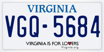 VA license plate VGQ5684