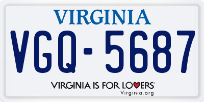 VA license plate VGQ5687