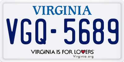 VA license plate VGQ5689