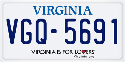 VA license plate VGQ5691