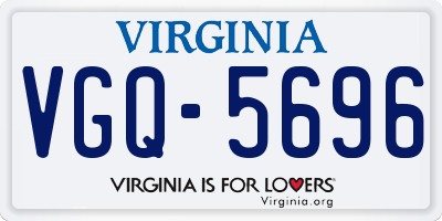 VA license plate VGQ5696