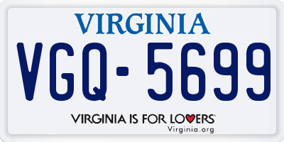 VA license plate VGQ5699