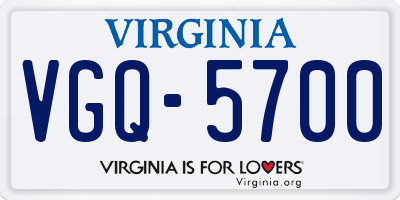VA license plate VGQ5700