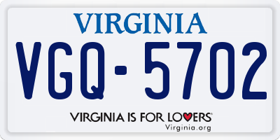 VA license plate VGQ5702
