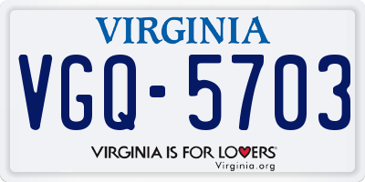 VA license plate VGQ5703