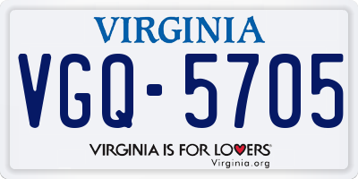 VA license plate VGQ5705
