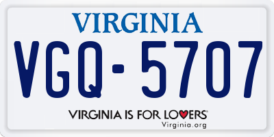 VA license plate VGQ5707