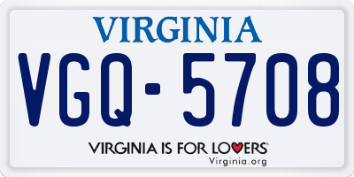 VA license plate VGQ5708