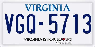 VA license plate VGQ5713