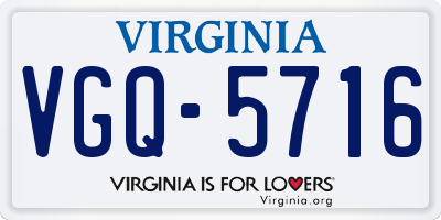 VA license plate VGQ5716