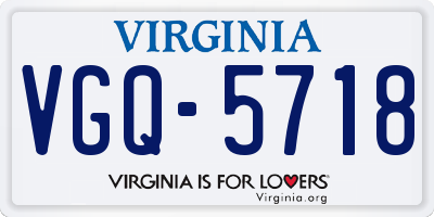 VA license plate VGQ5718