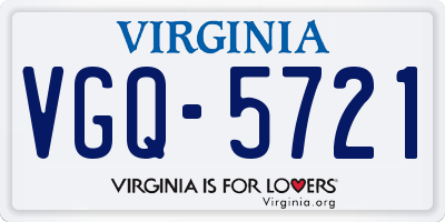 VA license plate VGQ5721