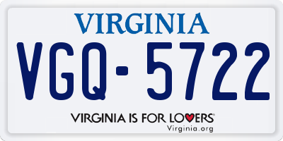 VA license plate VGQ5722