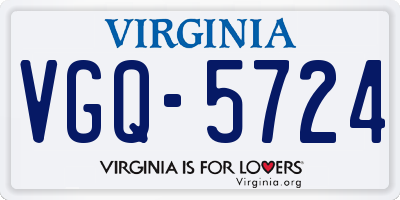 VA license plate VGQ5724