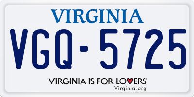 VA license plate VGQ5725