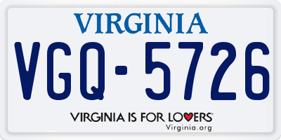 VA license plate VGQ5726