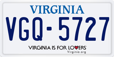 VA license plate VGQ5727