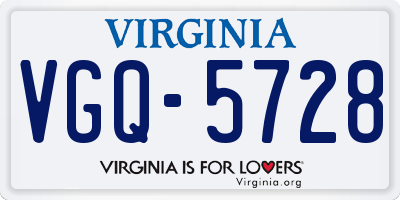 VA license plate VGQ5728