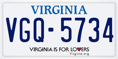 VA license plate VGQ5734