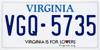 VA license plate VGQ5735