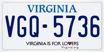 VA license plate VGQ5736