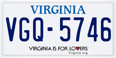 VA license plate VGQ5746