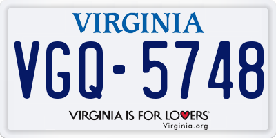 VA license plate VGQ5748