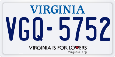 VA license plate VGQ5752