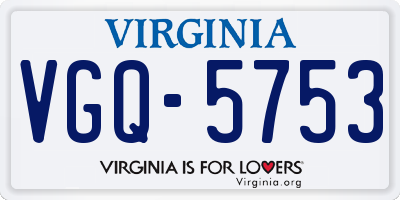 VA license plate VGQ5753