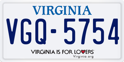 VA license plate VGQ5754