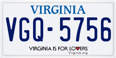 VA license plate VGQ5756
