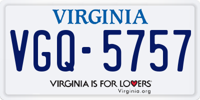 VA license plate VGQ5757