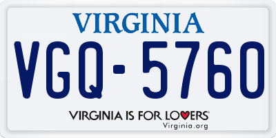 VA license plate VGQ5760