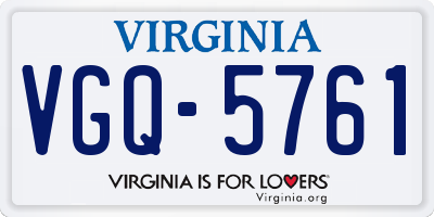 VA license plate VGQ5761