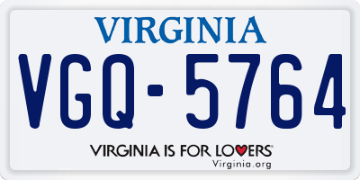 VA license plate VGQ5764