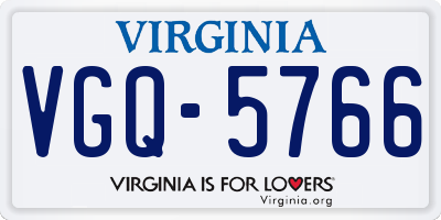VA license plate VGQ5766
