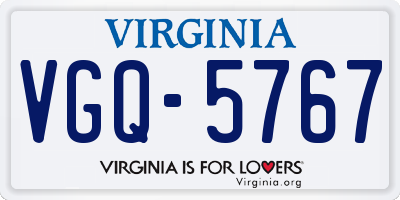 VA license plate VGQ5767
