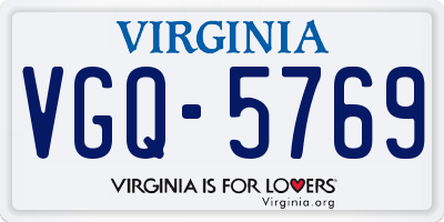 VA license plate VGQ5769