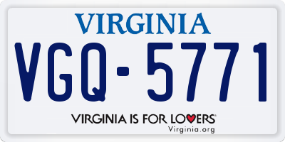VA license plate VGQ5771
