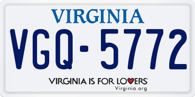 VA license plate VGQ5772