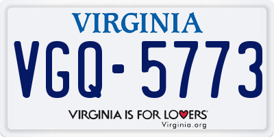 VA license plate VGQ5773