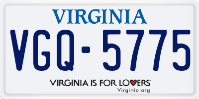 VA license plate VGQ5775