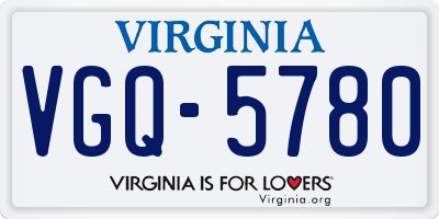 VA license plate VGQ5780