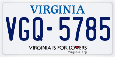 VA license plate VGQ5785