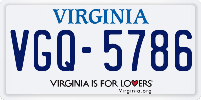 VA license plate VGQ5786