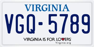 VA license plate VGQ5789