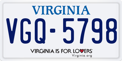 VA license plate VGQ5798