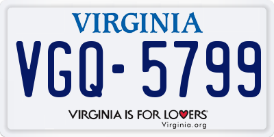 VA license plate VGQ5799