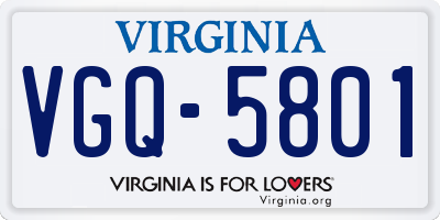 VA license plate VGQ5801