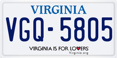 VA license plate VGQ5805